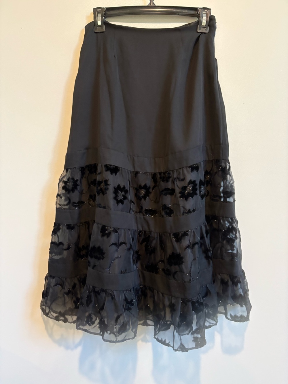 Vintage Chadwick’s black fancy maxi skirt size 4